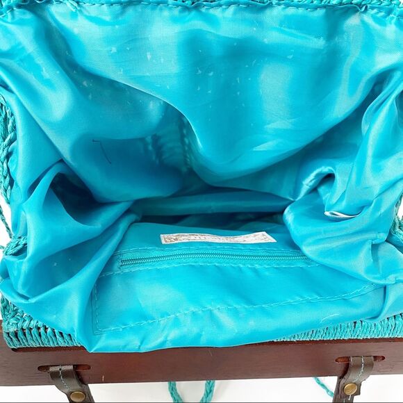 Cappelli Straworld Teal Paper Purse Bag - Picture 8 of 10